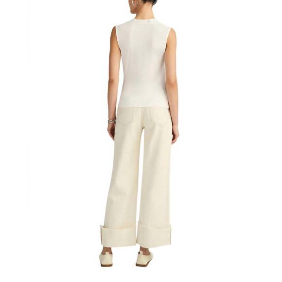 NEW DEREK LAM 10 CROSBY alya sleeveless draped top in blanc - Picture 2 of 2